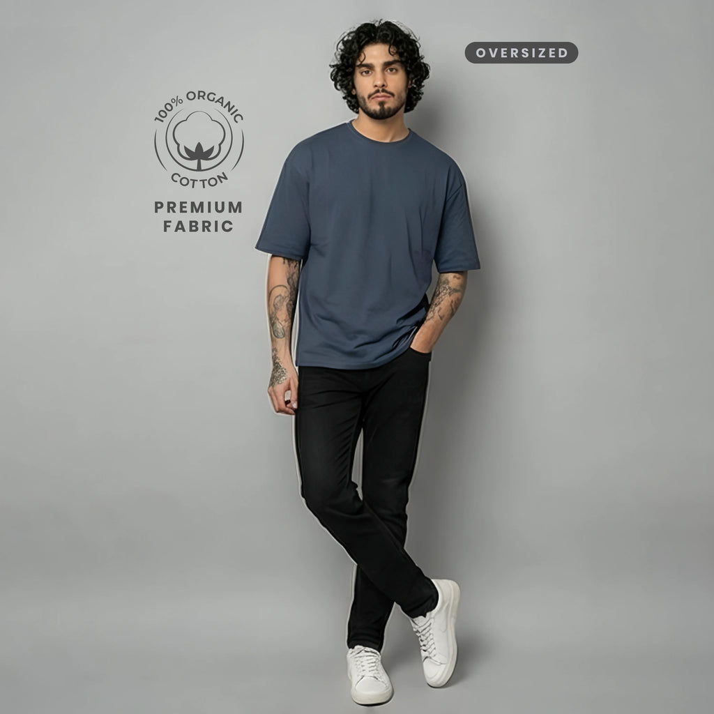 Premium Oversized Heavyweight T-Shirt - 240 GSM 100% Organic Cotton Bio-Washed Streetwear Tee