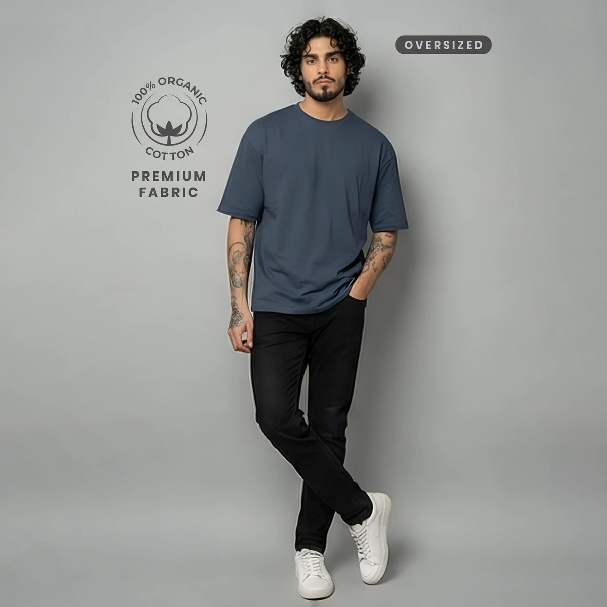 Premium Oversized Heavyweight T-Shirt - 240 GSM 100% Organic Cotton Bio-Washed Streetwear Tee