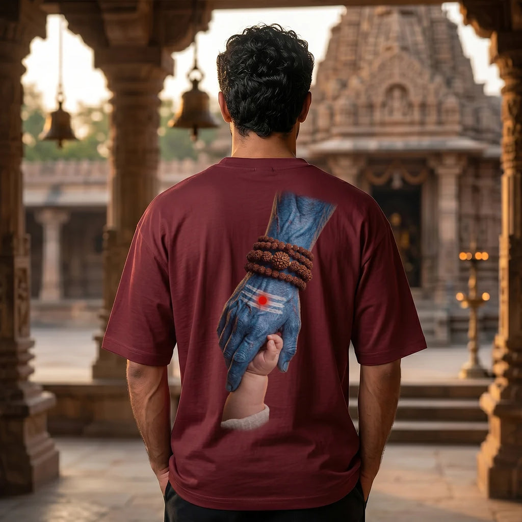 Mahadev Art Printed Heavyweight Oversized Tee | 240 GSM Breathable Drop Shoulder T-Shirt