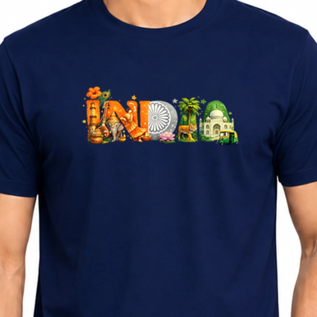 Premium India Heritage Graphic T-Shirt | Independence Edition 180 GSM Pure Cotton Regular Fit Tee