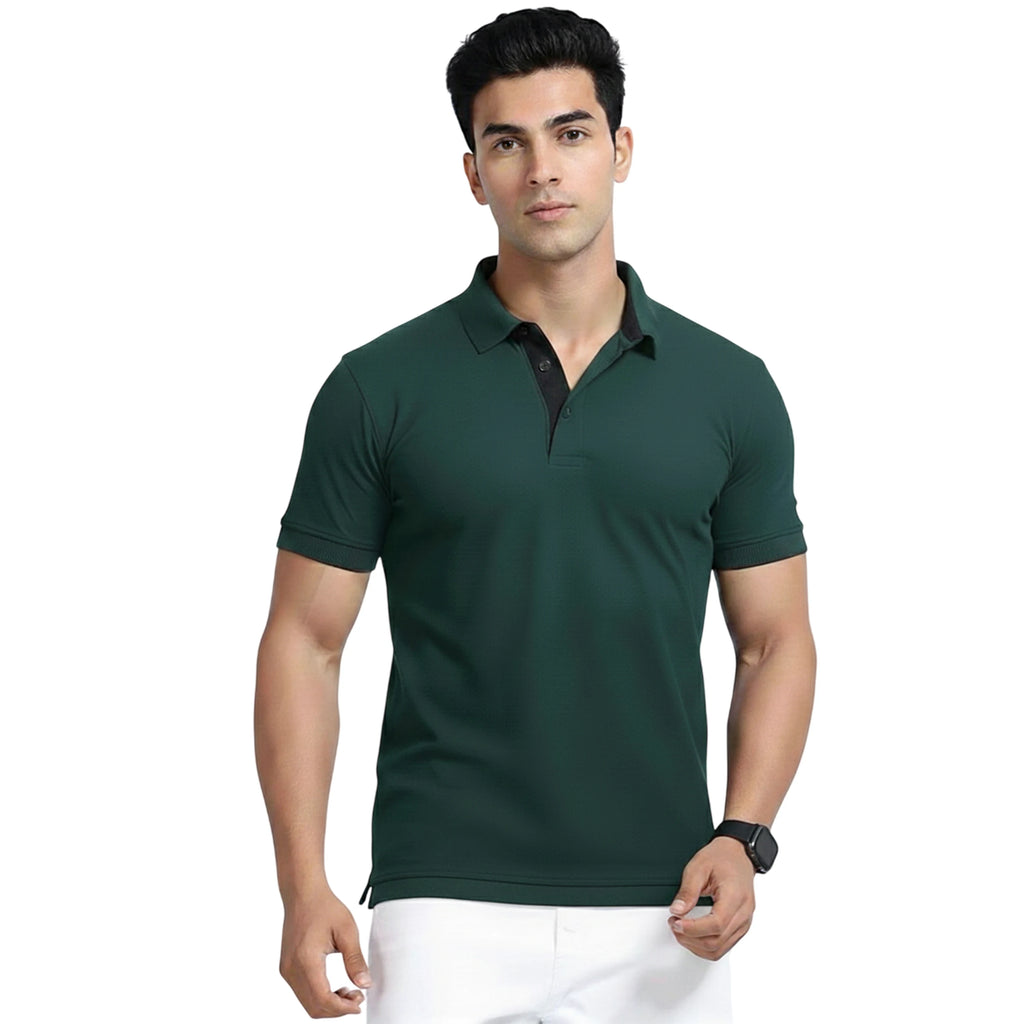 Aeropiq Men’s Premium Polo T-Shirt | 100% Nano Poly with Soft Cotton Feel | 210 GSM Breathable Regular Fit