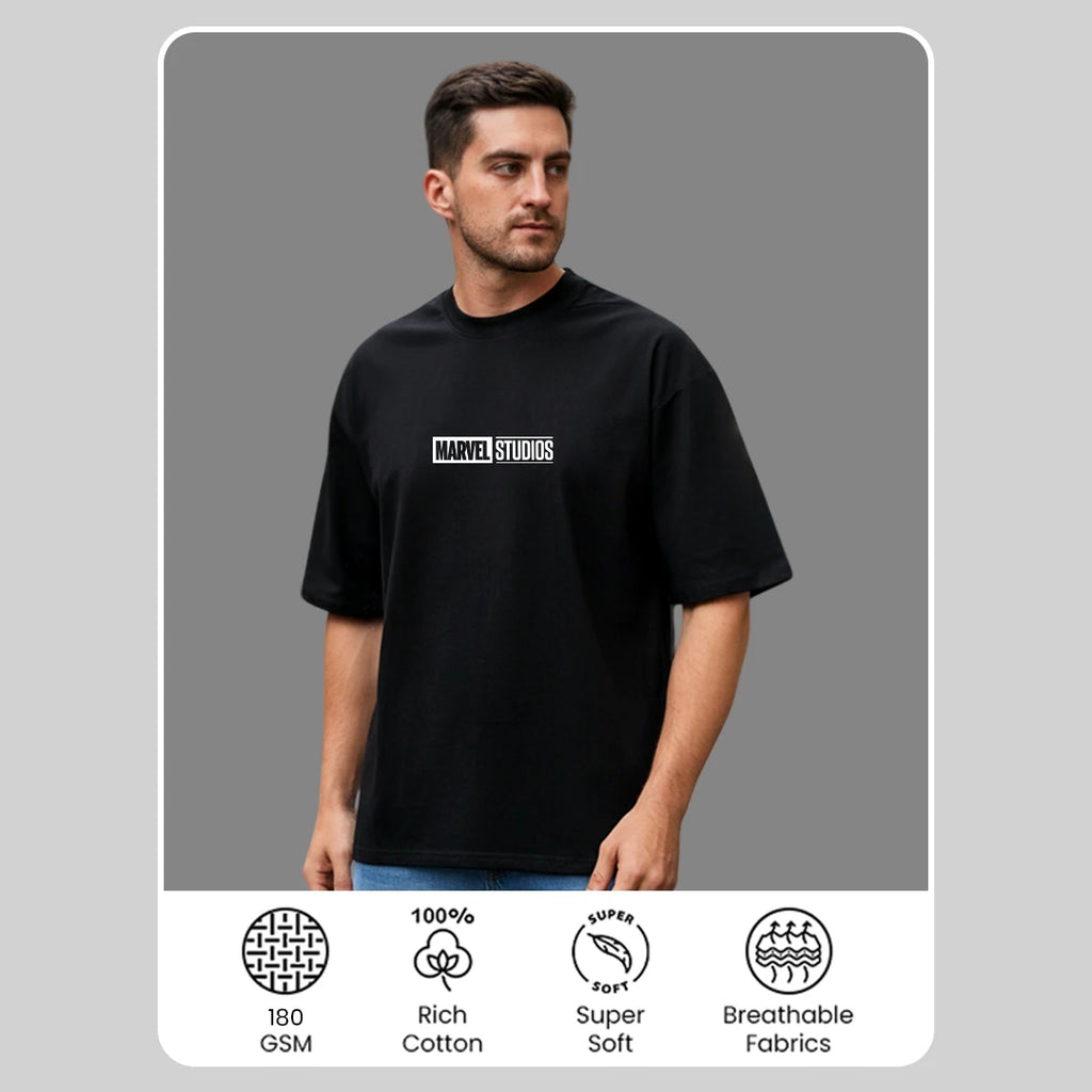 Marvel Studios x Black Panther Oversized 240 GSM Pure Cotton T-Shirt