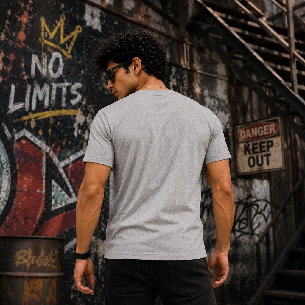EXCELLO Men’s Plain Cotton T-Shirt (Regular Fit, Round Neck)