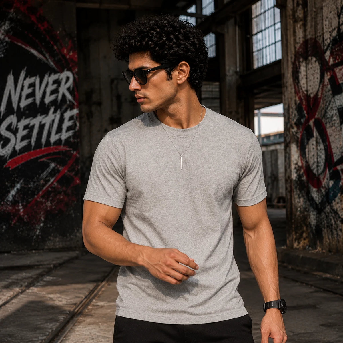 EXCELLO Men’s Plain Cotton T-Shirt (Regular Fit, Round Neck)