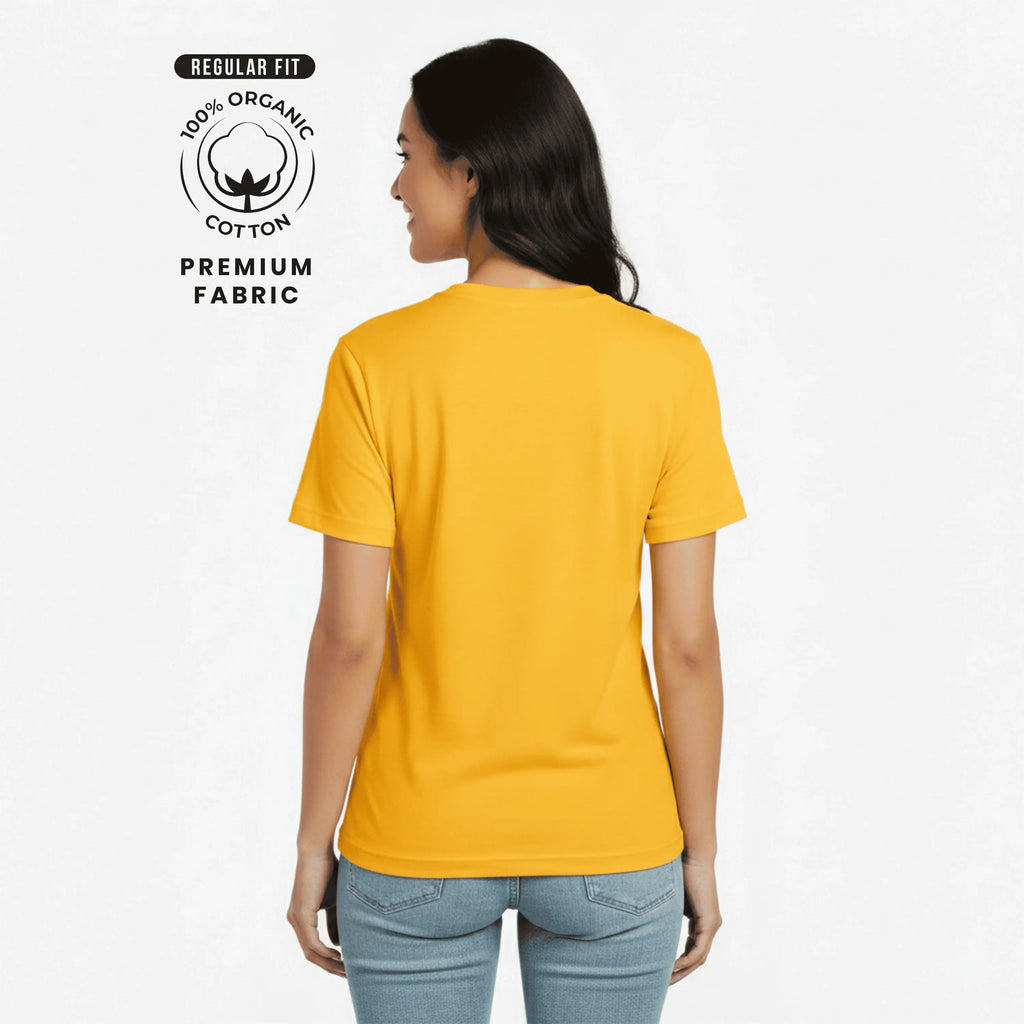 Premium 100% Organic Cotton Women’s Regular Fit Crew Neck T-Shirt – 180 GSM Bio-Washed Comfort Tee