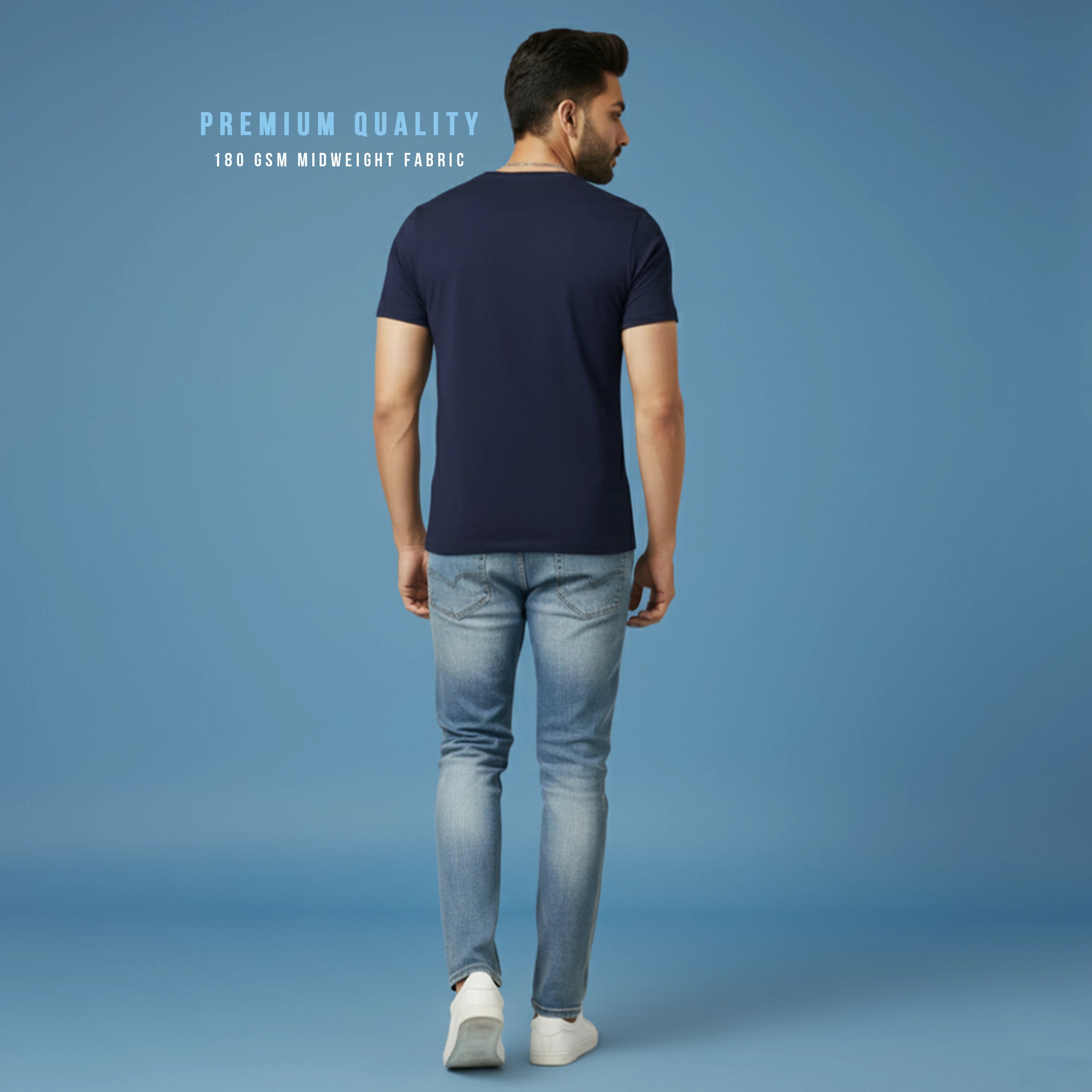Premium Men’s Eco-Blend T-Shirt | Classic Regular Fit & Sustainable 180 GSM Fabric