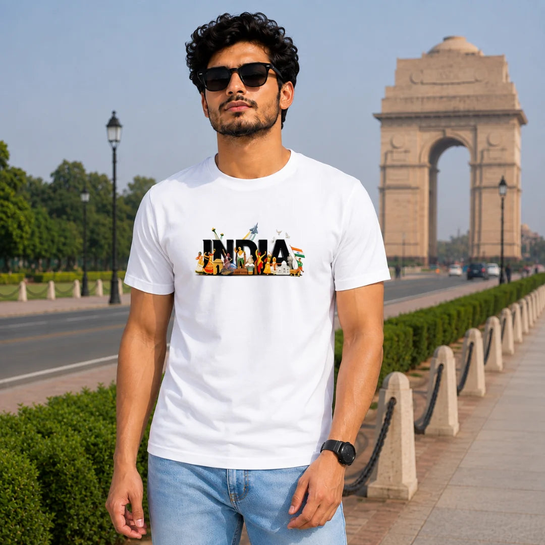 India Independence Edition Graphic T-Shirt | 180 GSM Pure Cotton, Regular Fit