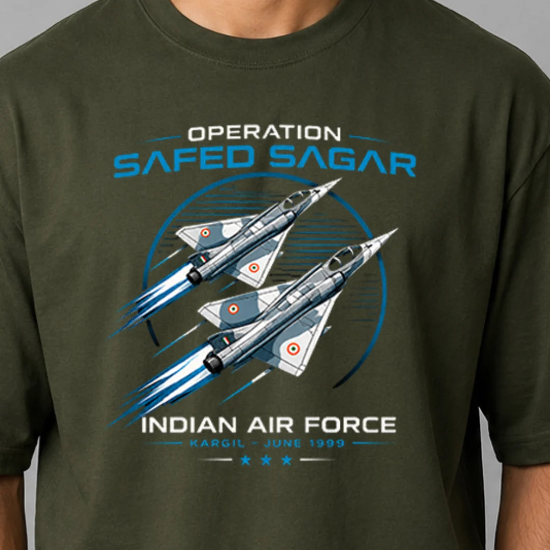 Indian Air Force Operation Safed Sagar Oversized T-Shirt - 240 GSM