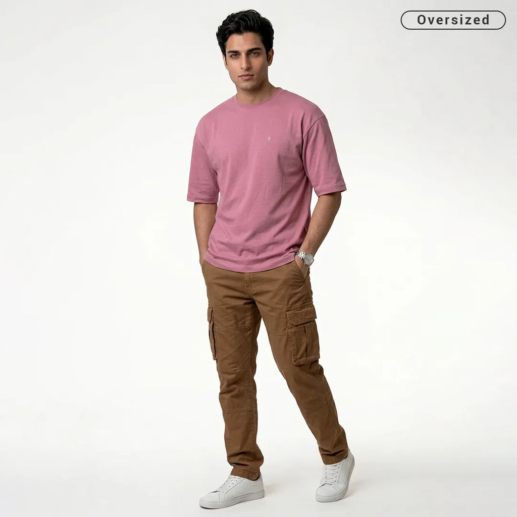 Premium 240 GSM Heavyweight Oversized T-Shirt – 100% Pure Cotton Minimalist Chest Logo Tee