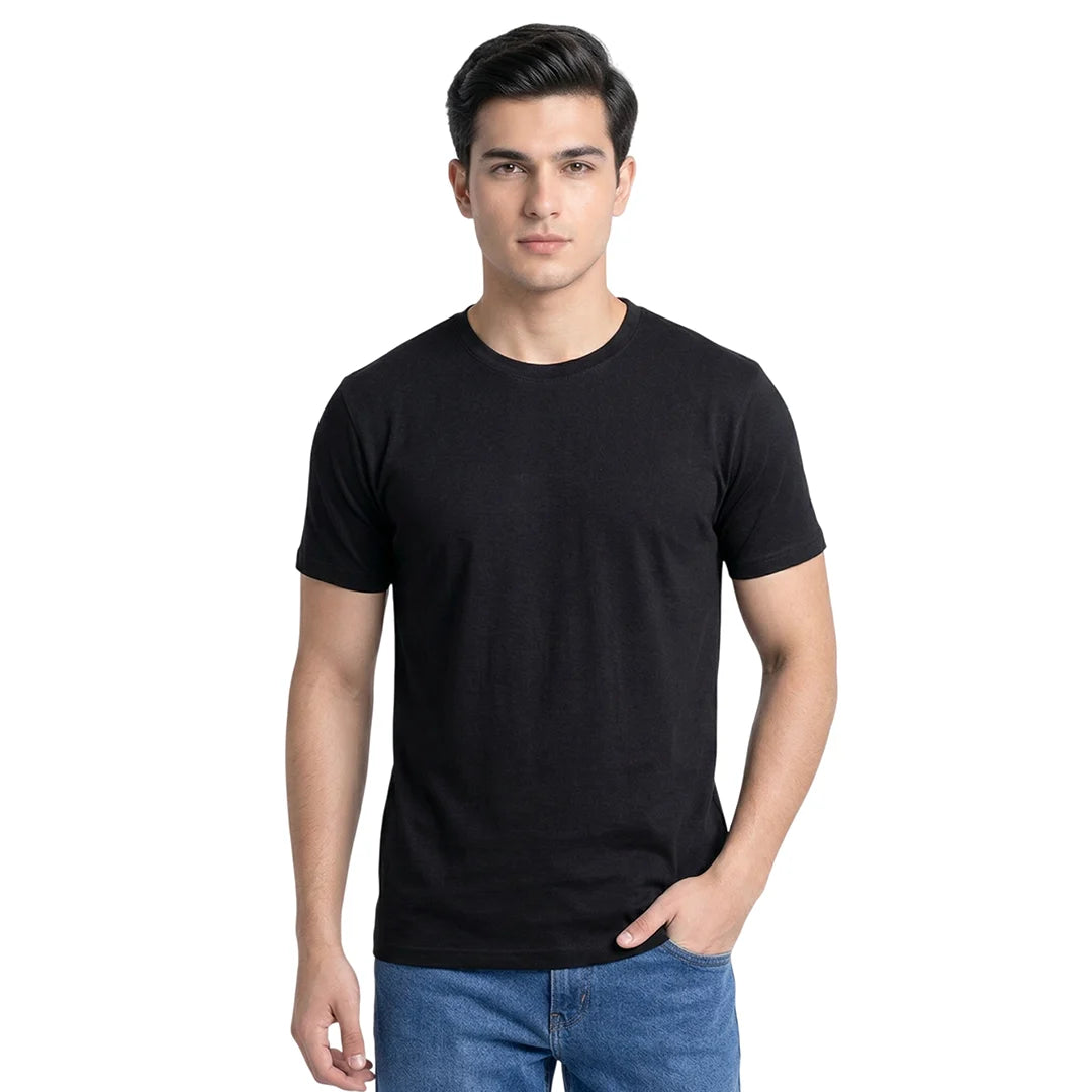 Premium Men’s Round Neck Pure Cotton T-Shirt Combo – 180 GSM Biowashed Regular Fit Half Sleeve Tees (Pack of 3)