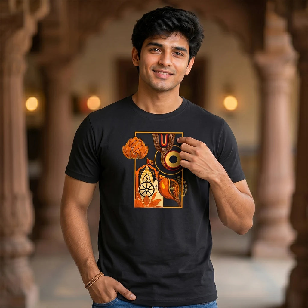 Lord Jagannath Rath Yatra Special T-Shirt | 180 GSM Pure Premium Cotton Regular Fit Print Tee