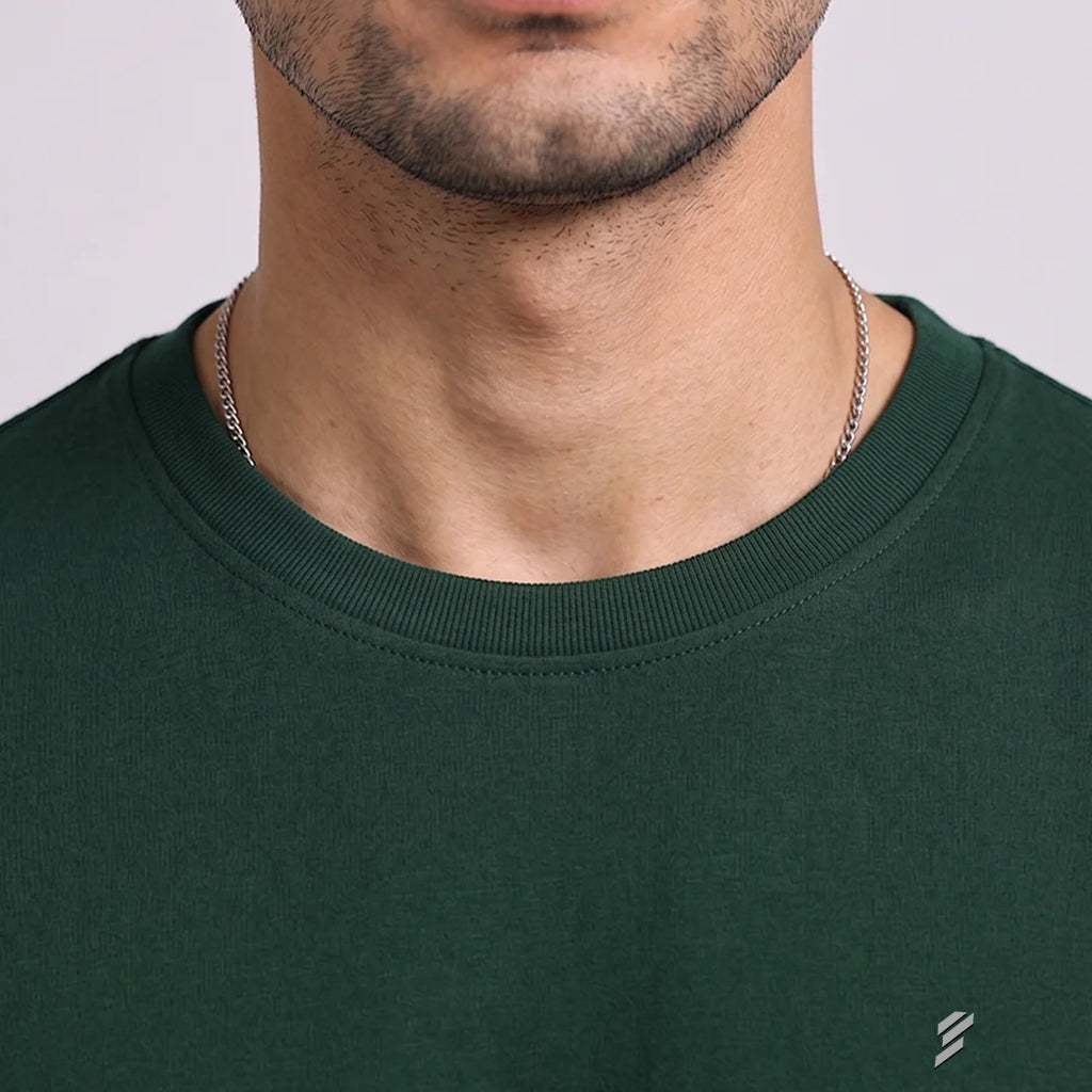 Premium Pure Cotton 180 GSM Regular Fit Round Neck T-Shirt – Double Bio-Washed Luxury Comfort