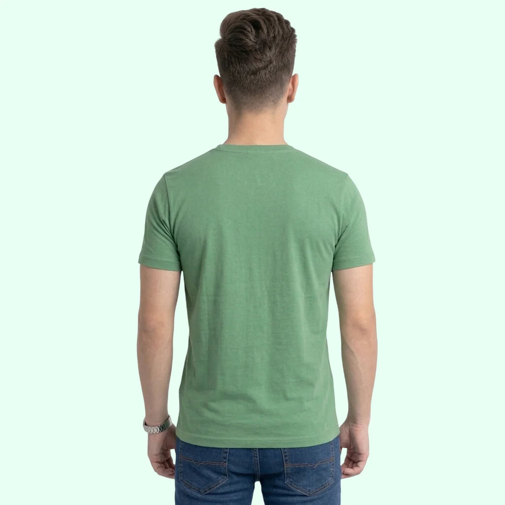 Men's Regular Fit Crew Neck T-Shirt, 100% Pure Cotton, 180 GSM, Breathable Everyday Wear