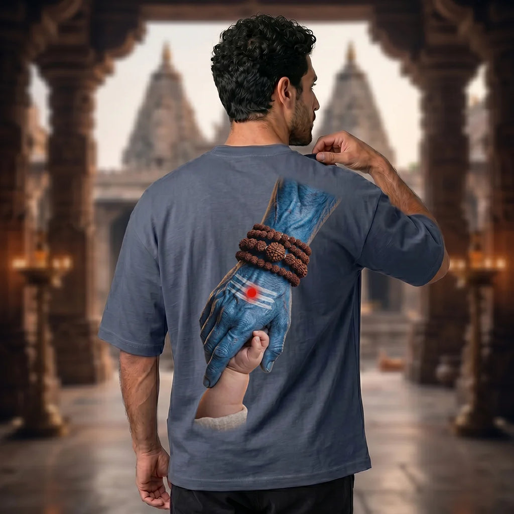 Mahadev Art Printed Heavyweight Oversized Tee | 240 GSM Breathable Drop Shoulder T-Shirt