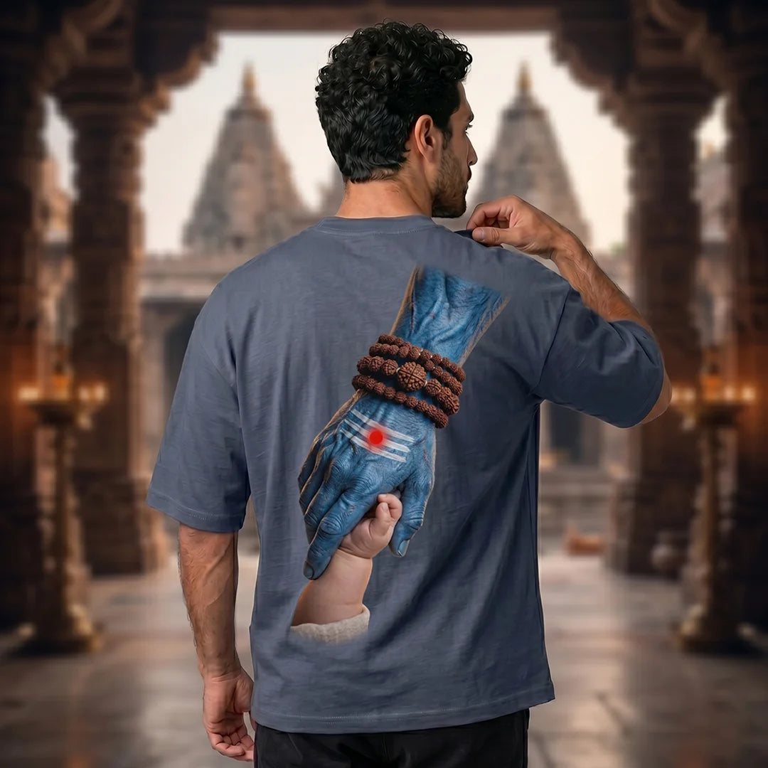 Mahadev Art Printed Heavyweight Oversized Tee | 240 GSM Breathable Drop Shoulder T-Shirt