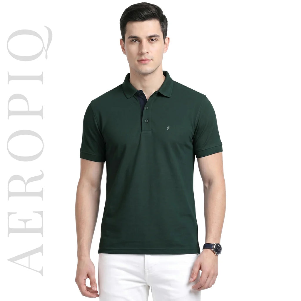 Men's Aeropiq Performance Polo – Wrinkle-Free Sustainable Nano Poly T-Shirt with Cotton-Like Feel
