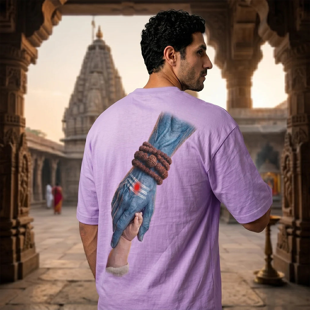 Mahadev Art Printed Heavyweight Oversized Tee | 240 GSM Breathable Drop Shoulder T-Shirt
