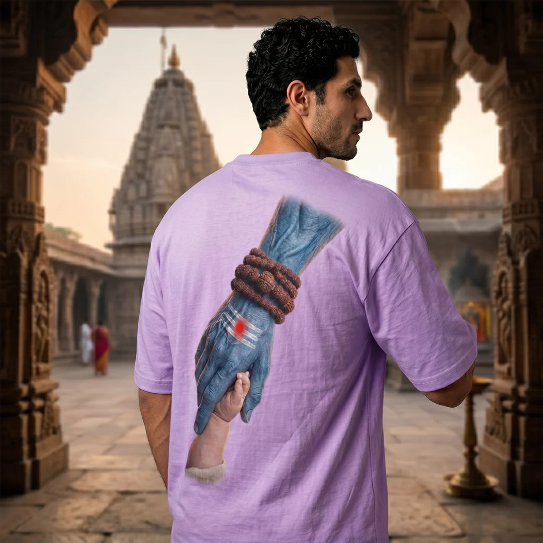 Mahadev Art Printed Heavyweight Oversized Tee | 240 GSM Breathable Drop Shoulder T-Shirt