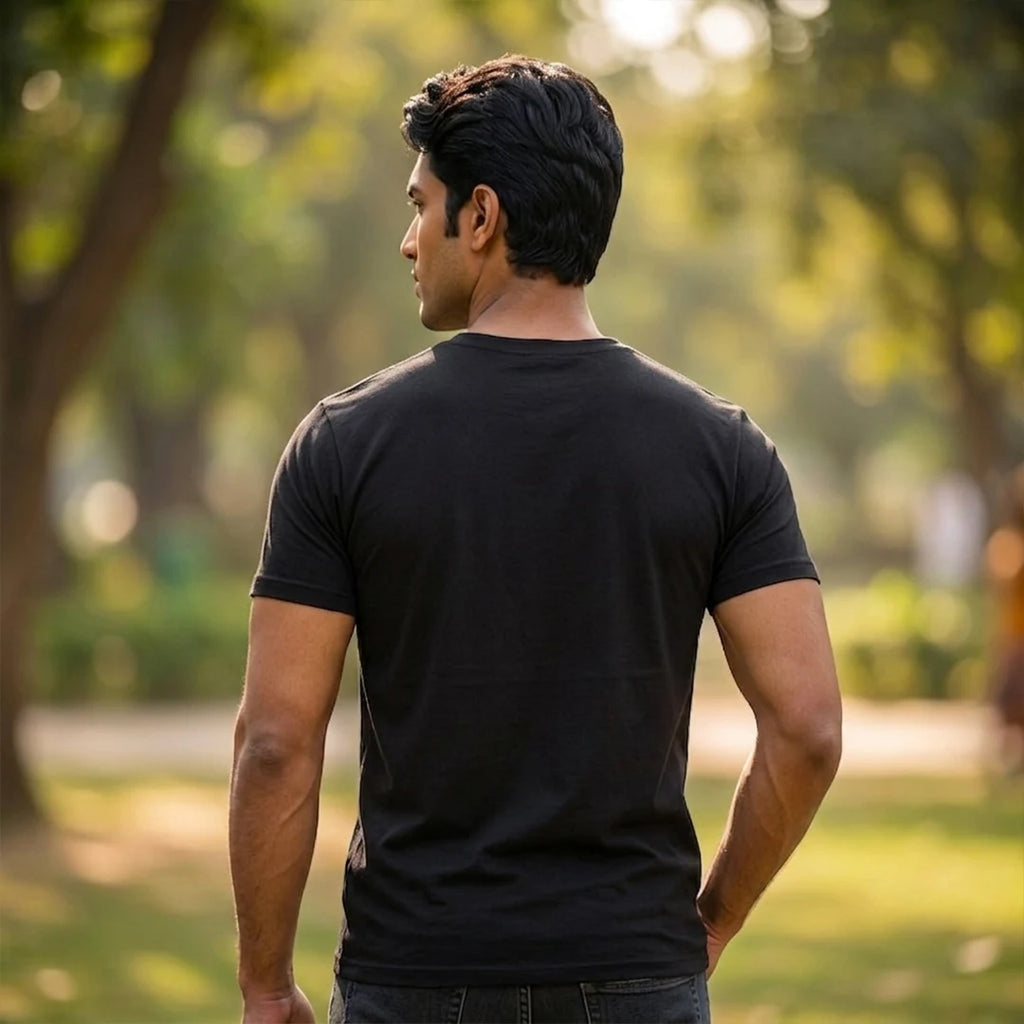 Men's Pure Cotton Regular Fit Mahadev Trishul Damru Graphic T-Shirt | 180 GSM Bio-Washed Spiritual Casual Tee
