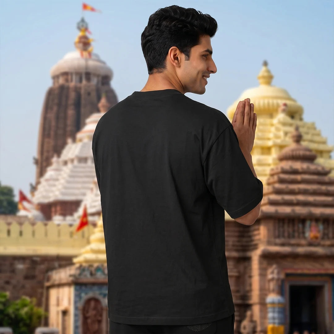 Premium Puri Jagannath Temple Graphic Oversized T-Shirt - 240 GSM Pure Cotton