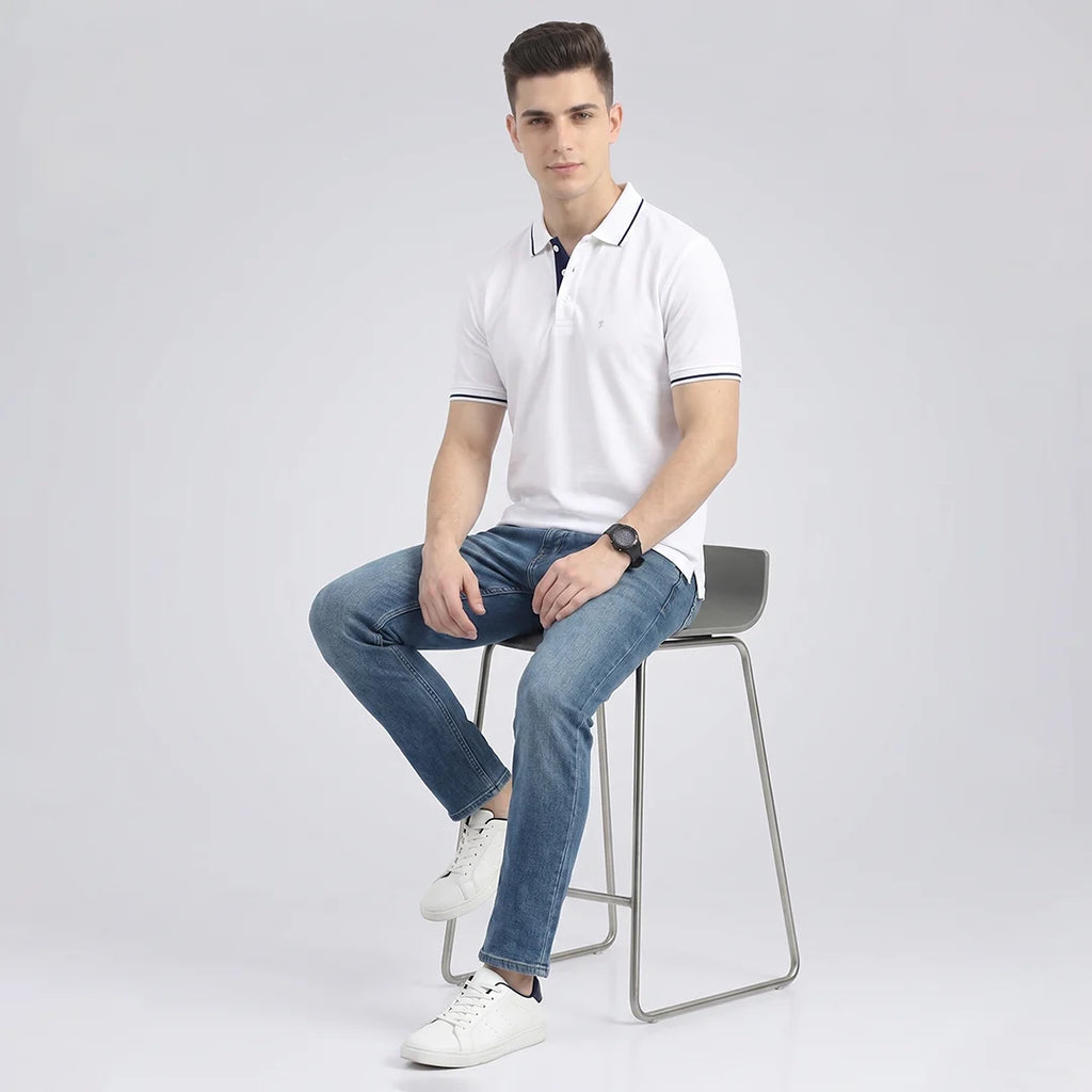 Premium 270 GSM Pure Cotton Biowash Tipping Polo T-Shirt - Heavyweight & Breathable