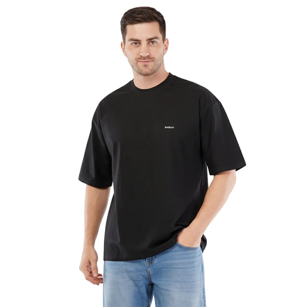 Men’s Premium Beige Oversized T-Shirt | 100% Rich Cotton | Trendy Drop-Shoulder Streetwear Tee