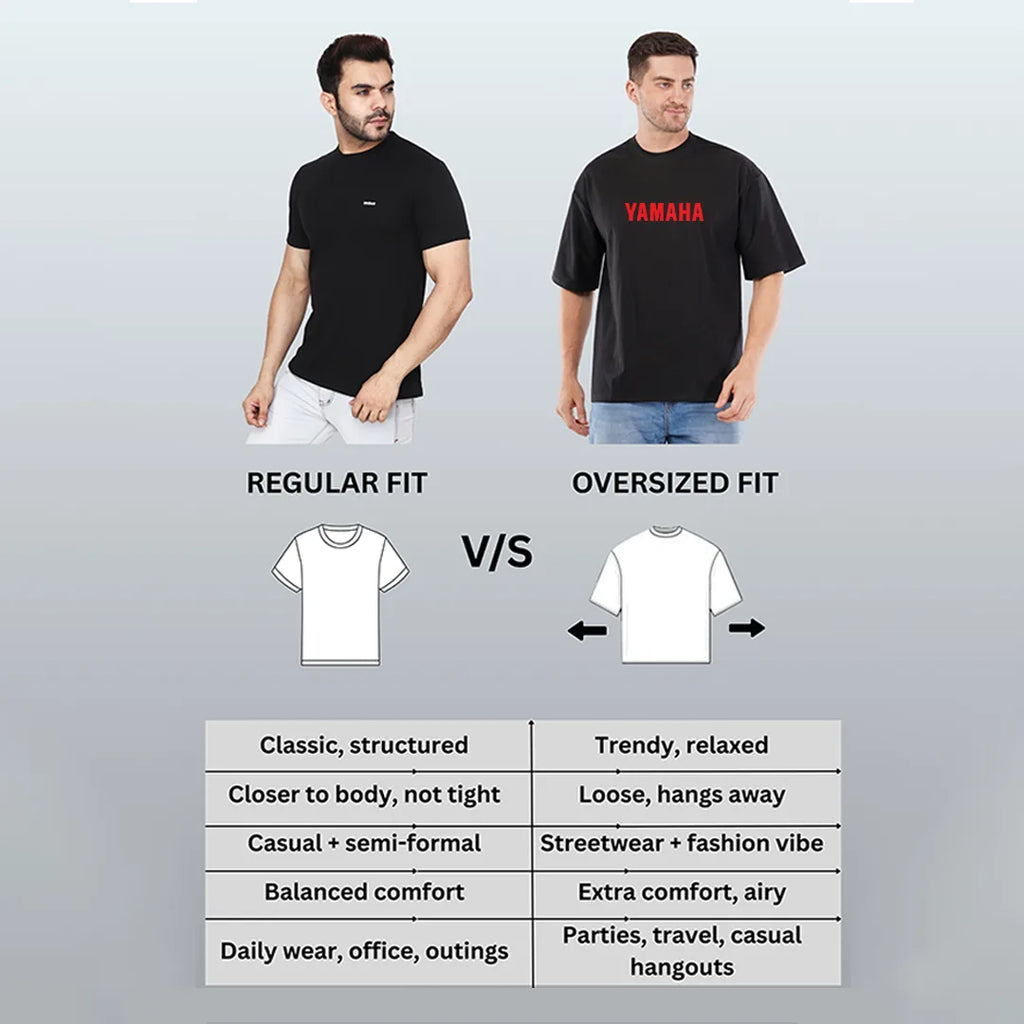 Yamaha YZF R6 Oversized Black T-Shirt for Men - Premium 240 GSM Rich Cotton Biker Graphic Tee