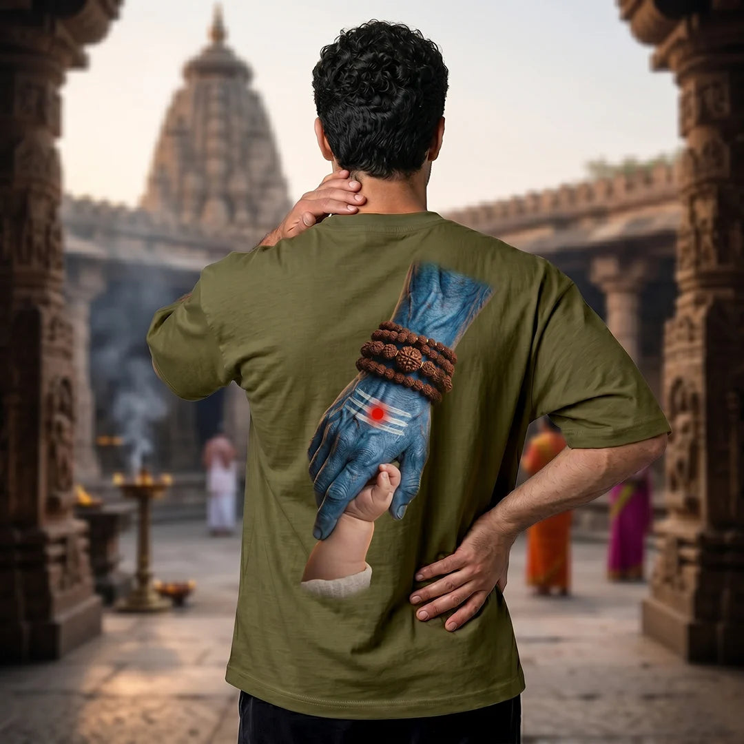 Mahadev Art Printed Heavyweight Oversized Tee | 240 GSM Breathable Drop Shoulder T-Shirt