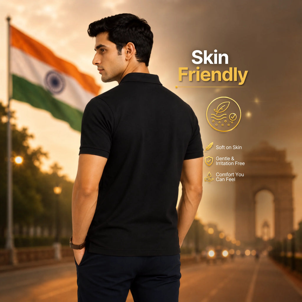 Excello Premium 210GSM Nano Polyester Polo T-Shirt | Regular Fit Patriotic Bird Graphic Polo for Men
