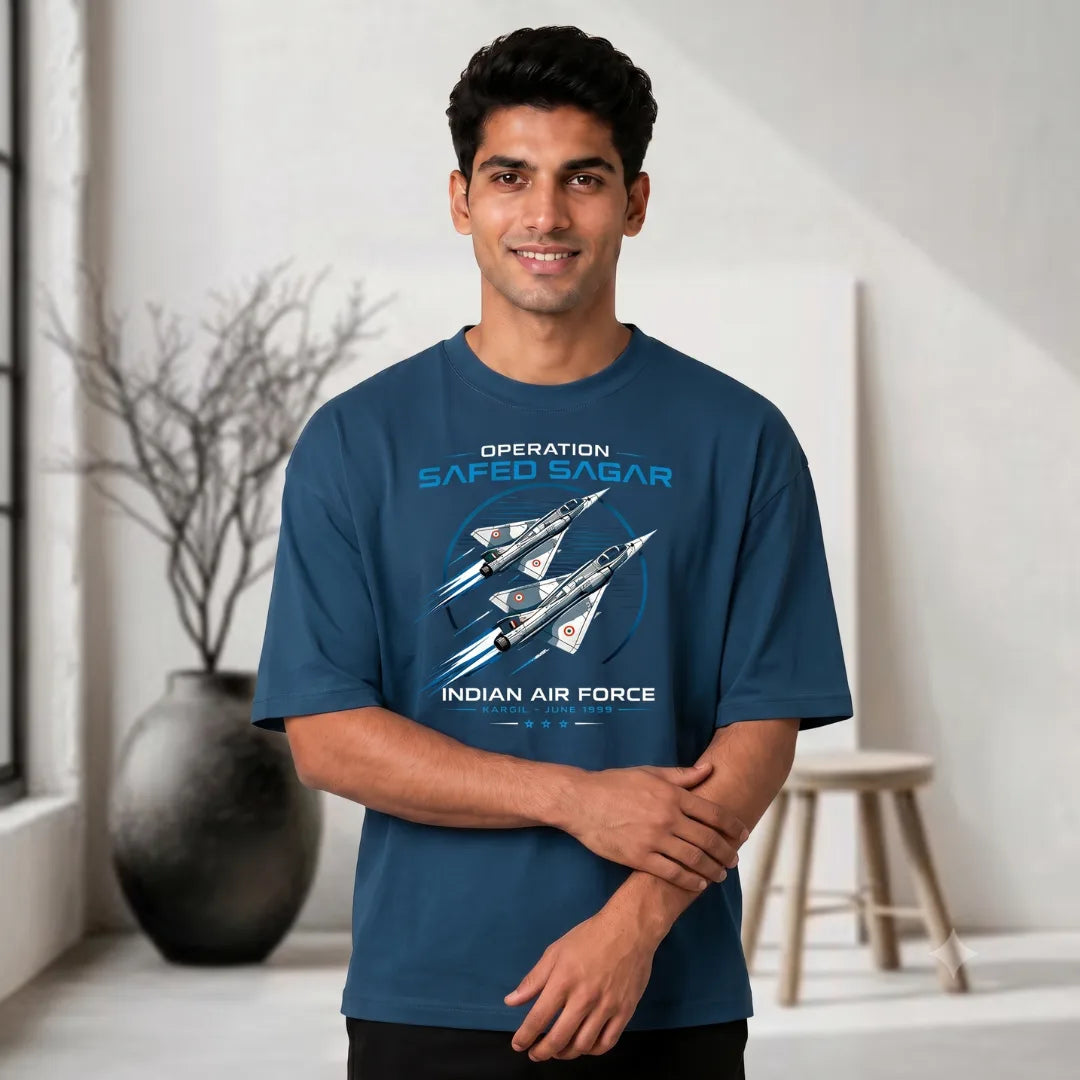 Indian Air Force Operation Safed Sagar Oversized T-Shirt - 240 GSM