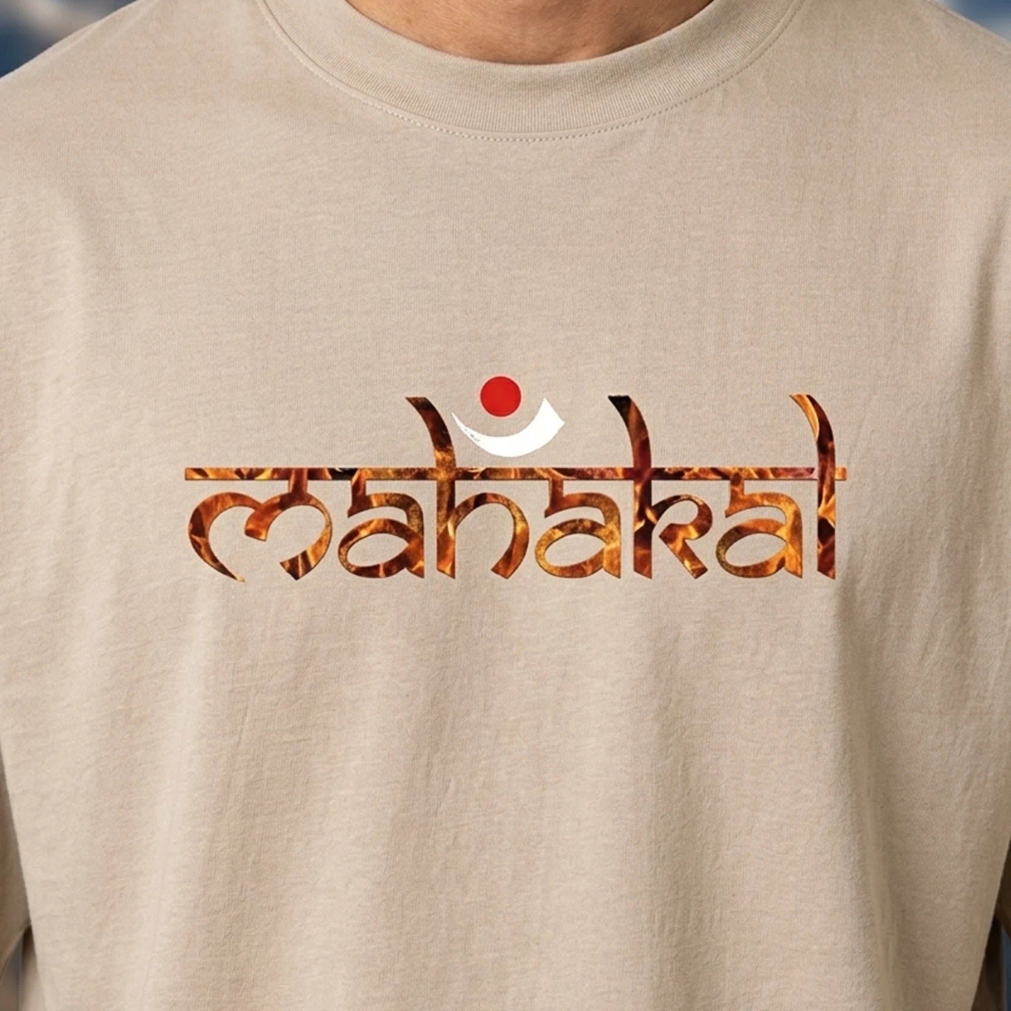 Lord Shiva Mahakal Graphic Printed Oversized T-Shirt | Premium 240 GSM Pure Cotton Breathable Dual-Print Devotional Tee