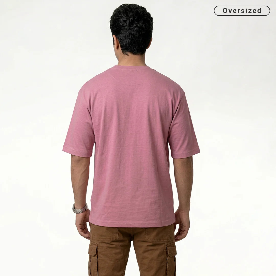 Premium 240 GSM Heavyweight Oversized T-Shirt – 100% Pure Cotton Minimalist Chest Logo Tee