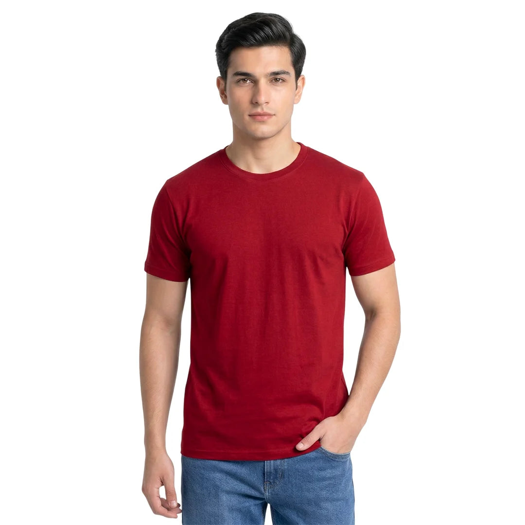 Premium Men’s Round Neck Pure Cotton T-Shirt Combo – 180 GSM Biowashed Regular Fit Half Sleeve Tees (Pack of 3)