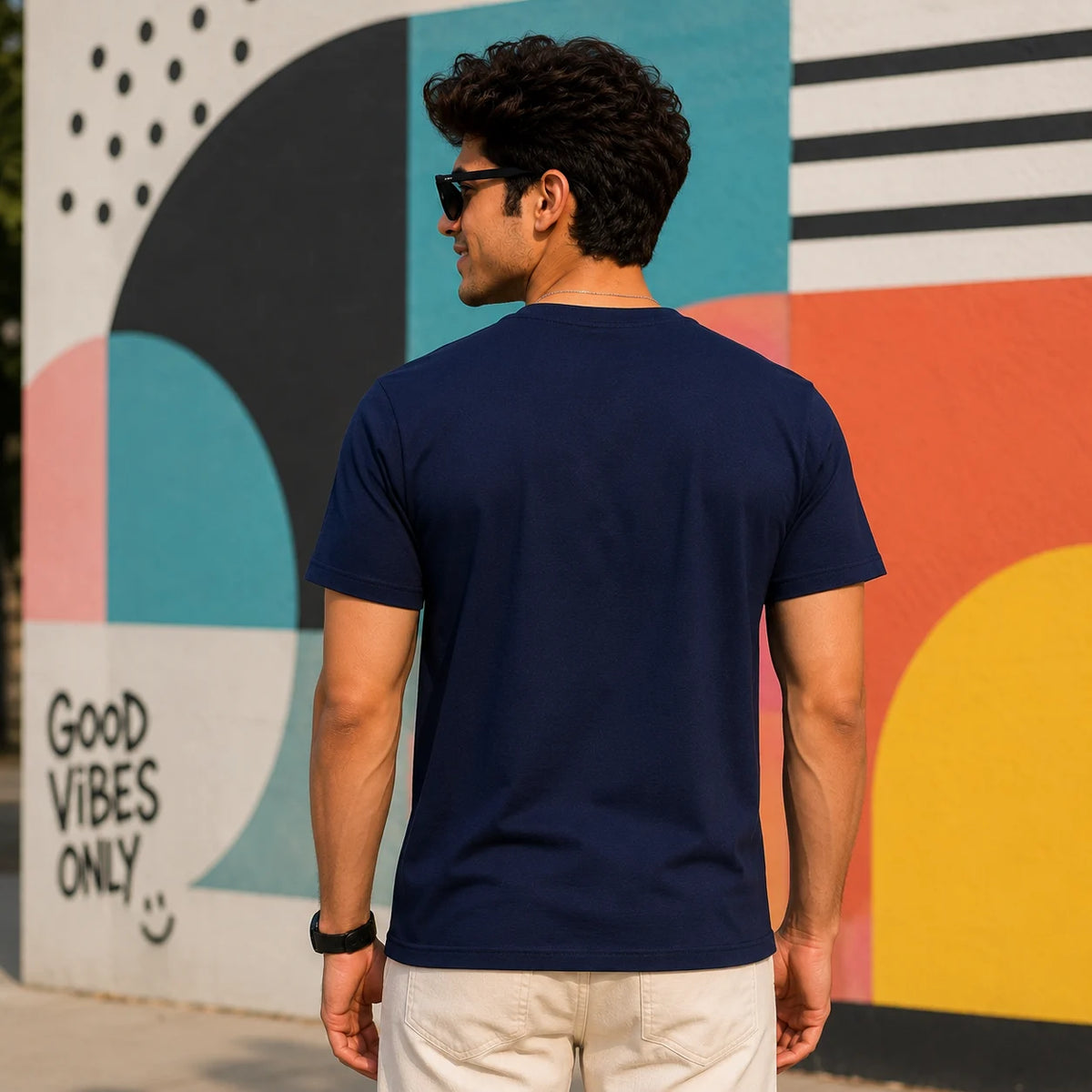EXCELLO Men’s Plain Cotton T-Shirt (Regular Fit, Round Neck)