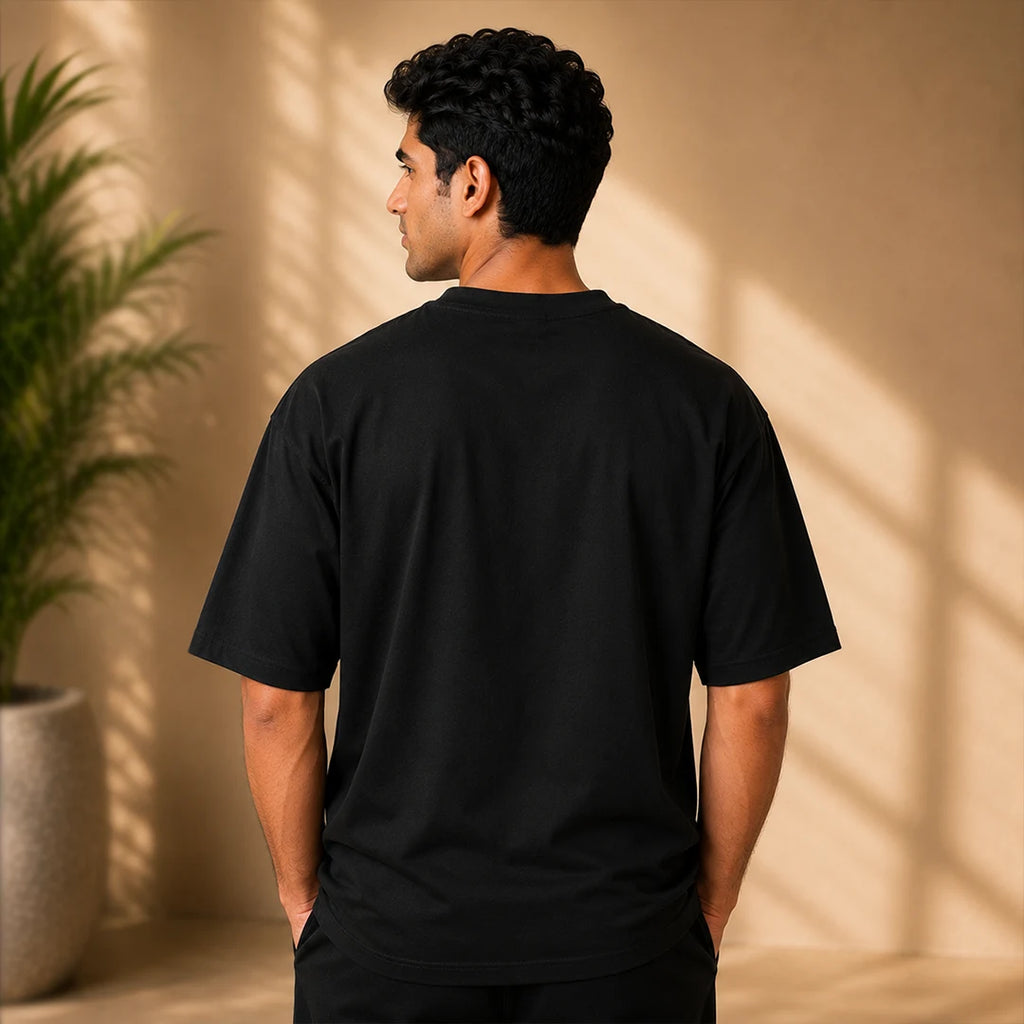 Men's Divine Ardhanareshvara Oversized Graphic T-Shirt - 240 GSM Pure Cotton, Bio-Washed