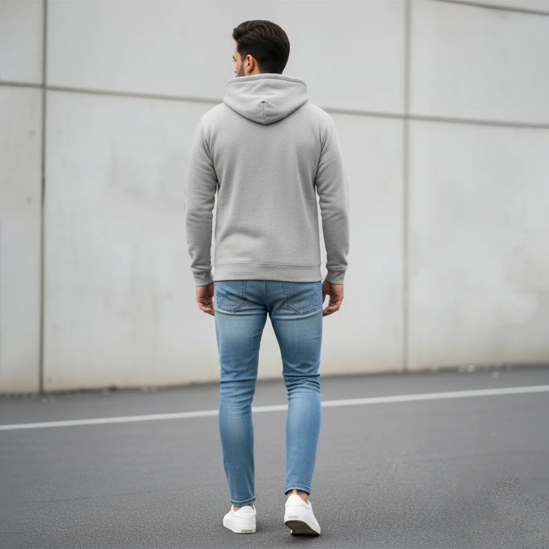 Men's Premium Solid Hoodie | Classic Regular Fit Cotton Blend Pullover Hoodie with Kangaroo Pocket | Essential Casual Winter Streetwear