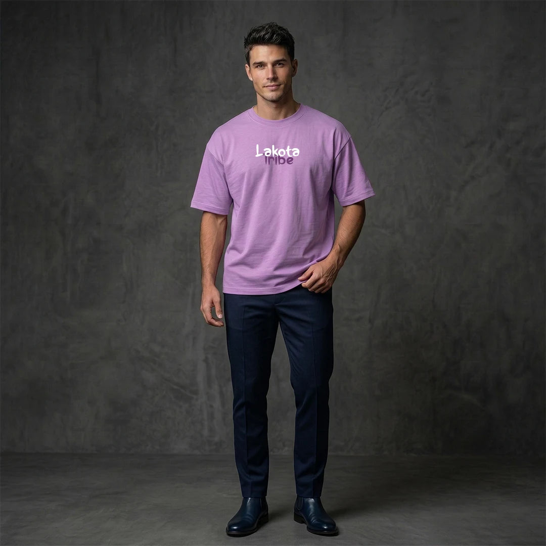 "Lakota Tribe" Chief Graphic Oversized T-Shirt – Lavender