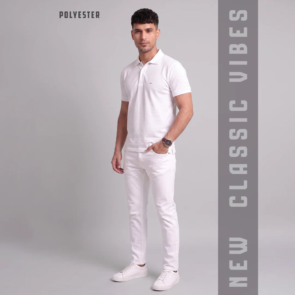 Excello Premium Men's Aeropiq Polo T-Shirt | Wrinkle-Free 100% Nanopoly