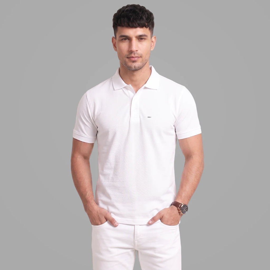 Excello Premium Men's Aeropiq Polo T-Shirt | Wrinkle-Free 100% Nanopoly