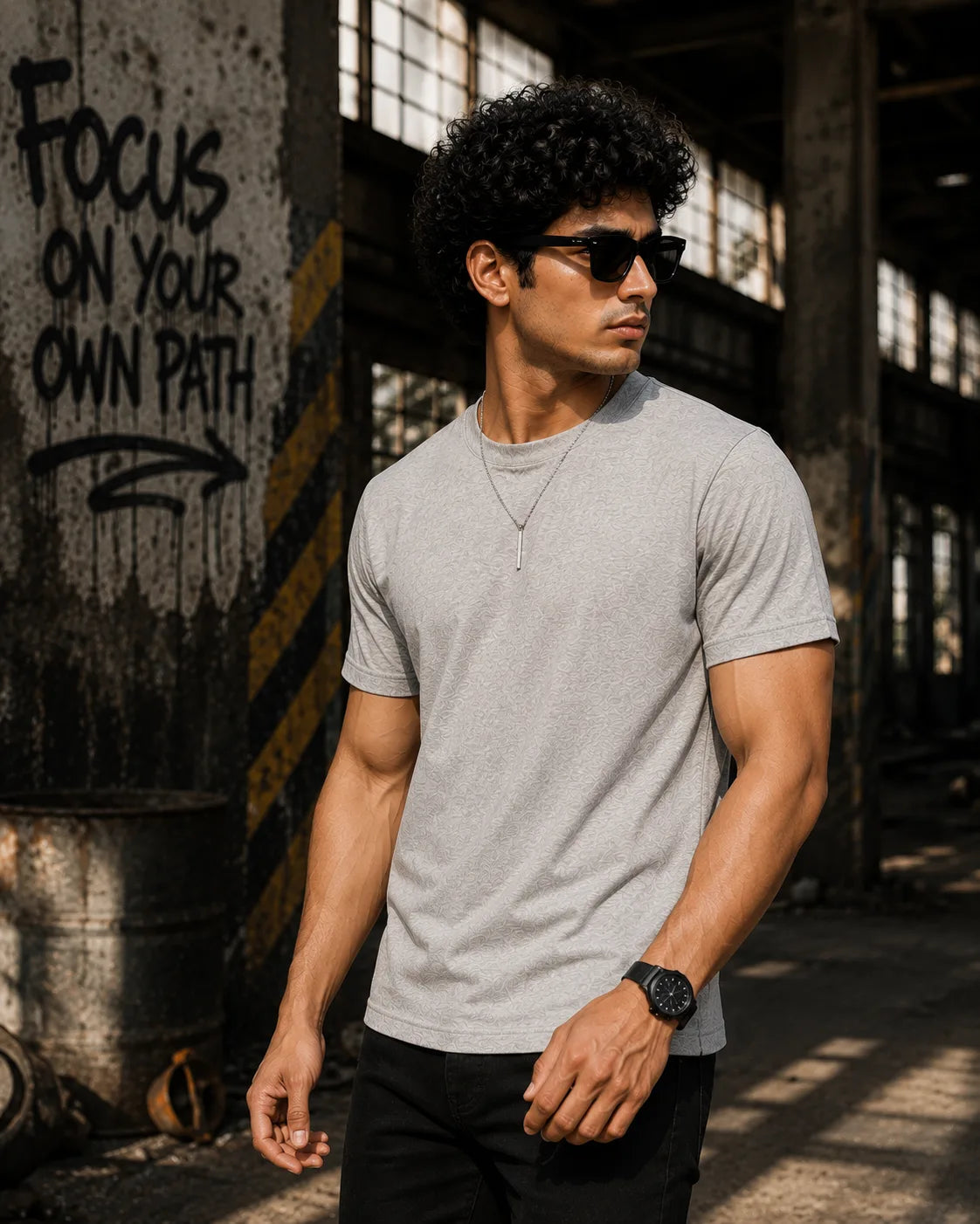 EXCELLO Men’s Plain Cotton T-Shirt (Regular Fit, Round Neck)