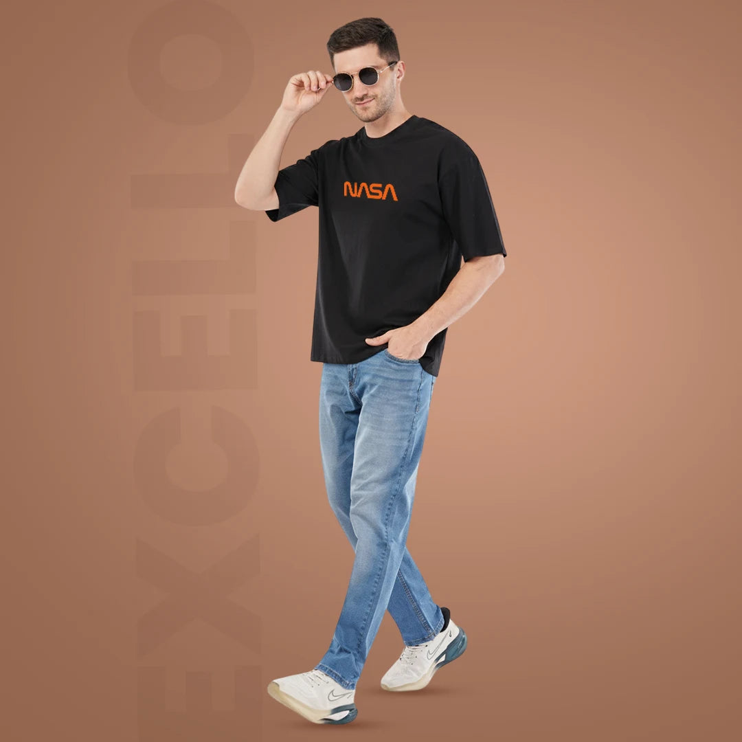 NASA Astronaut Oversized T-Shirt | Men's Black Graphic Back Print Tee
