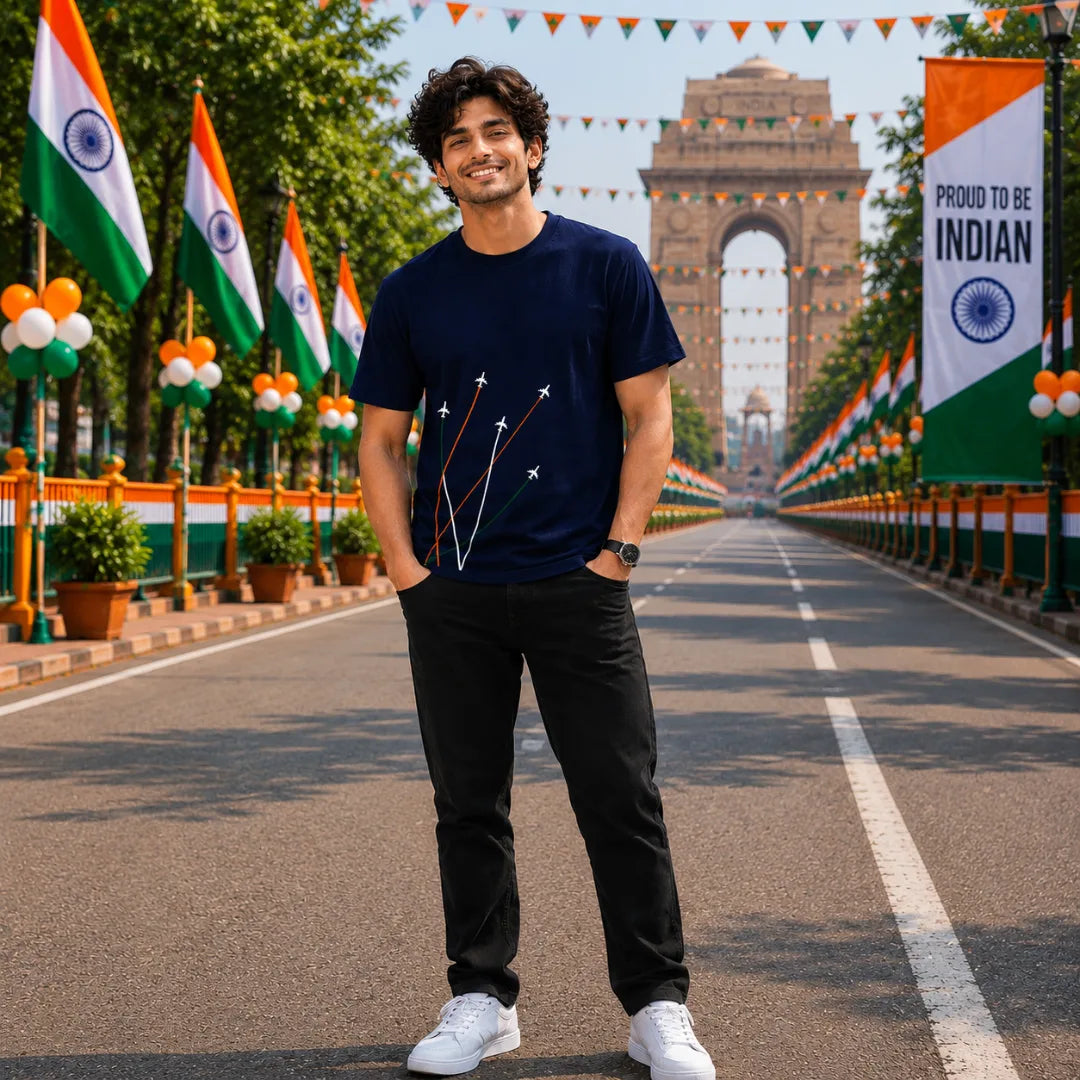 Premium India Independence Edition Graphic T-Shirt | 180 GSM Pure Cotton, Regular Fit