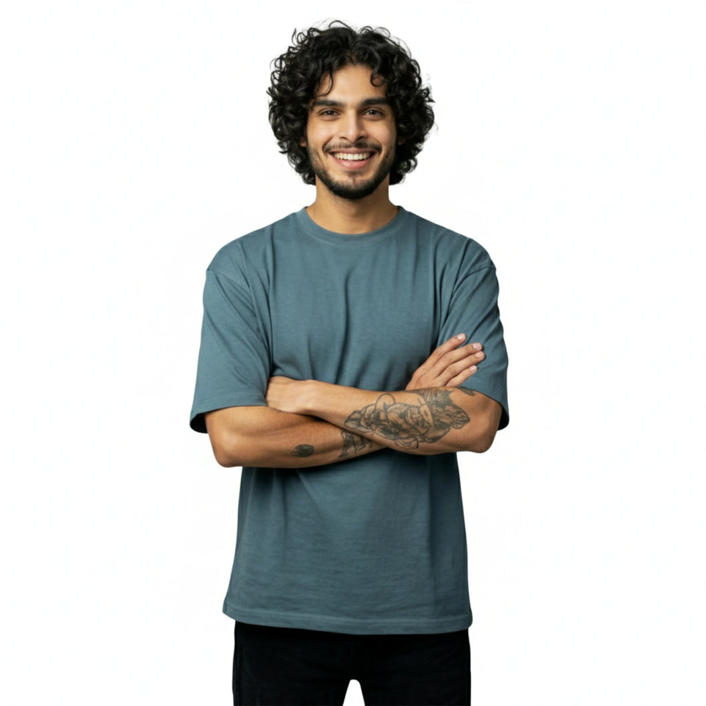 Premium Oversized Heavyweight T-Shirt - 240 GSM 100% Organic Cotton Bio-Washed Streetwear Tee
