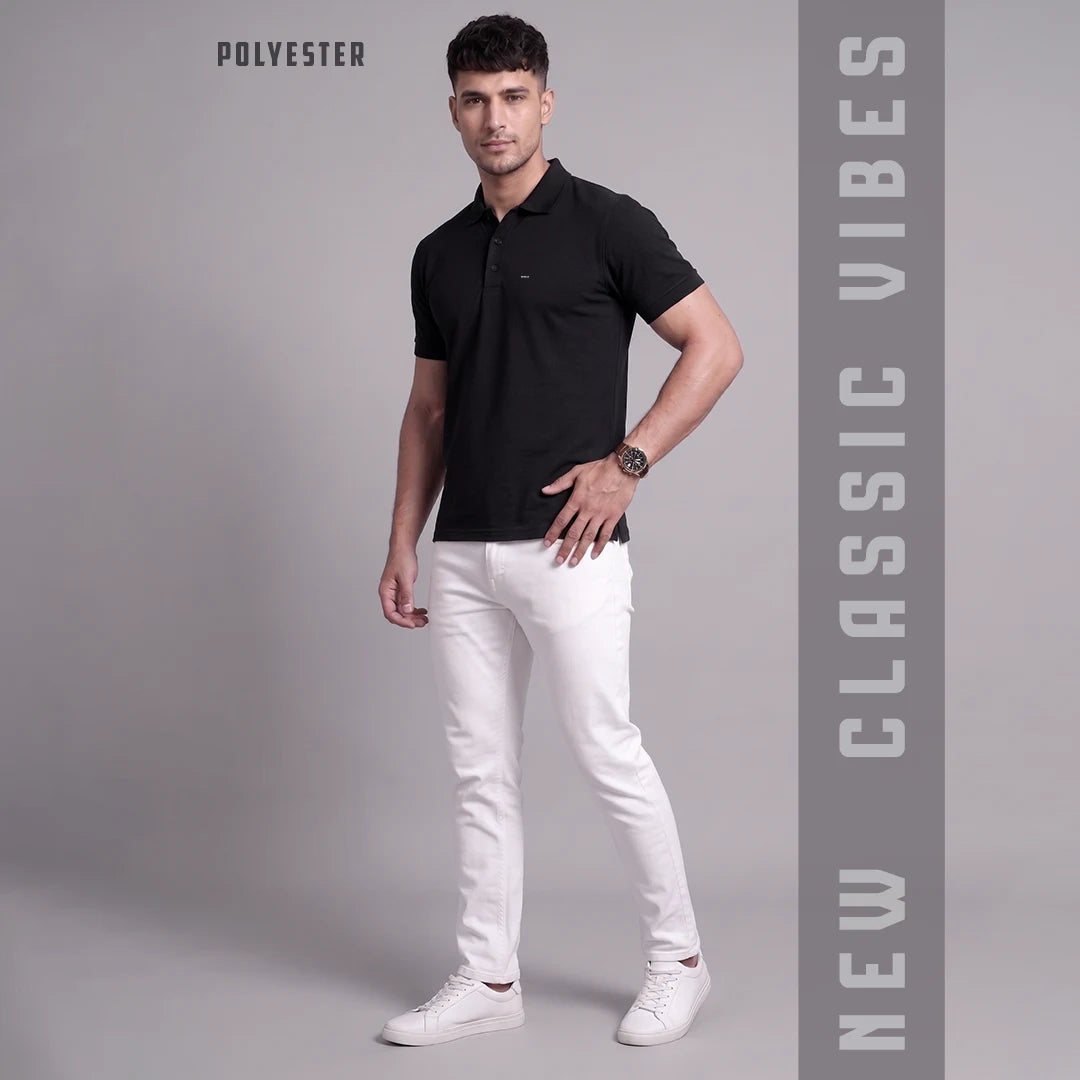 Excello Premium Men's Aeropiq Polo T-Shirt | Wrinkle-Free 100% Nanopoly