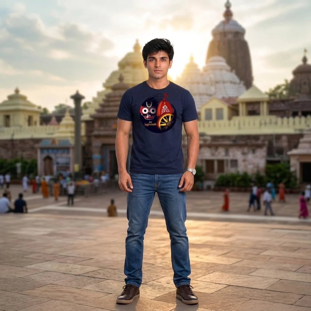 Lord Jagannath Devotional Festival Graphic T-Shirt – 180 GSM Heavyweight Half Sleeve Tee
