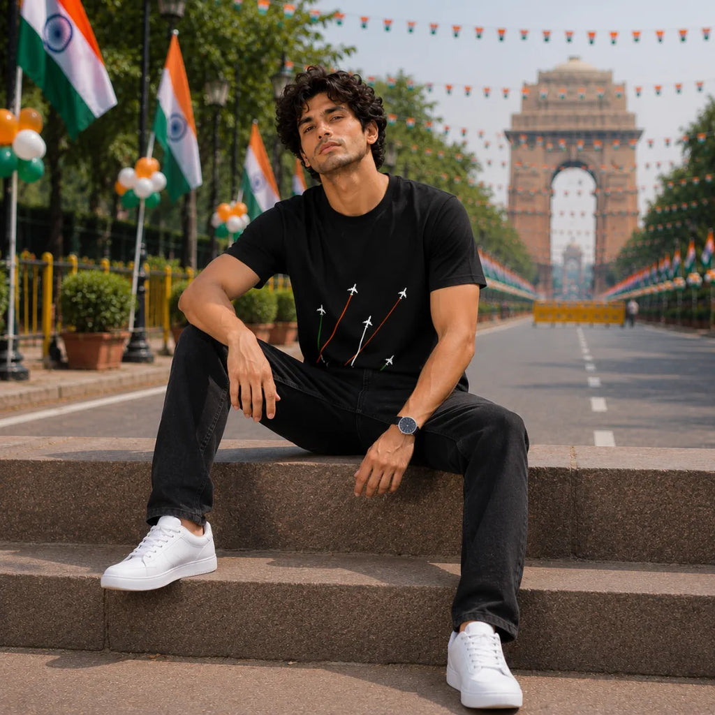 Premium India Independence Edition Graphic T-Shirt | 180 GSM Pure Cotton, Regular Fit