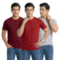 Premium Men’s Round Neck Pure Cotton T-Shirt Combo – 180 GSM Biowashed Regular Fit Half Sleeve Tees (Pack of 3)