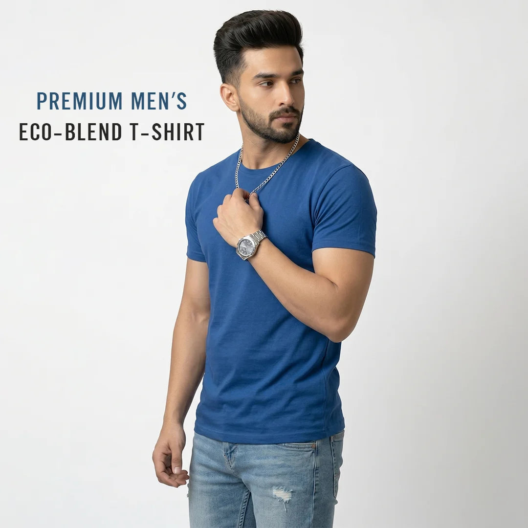 Premium Men’s Eco-Blend T-Shirt | Classic Regular Fit & Sustainable 180 GSM Fabric