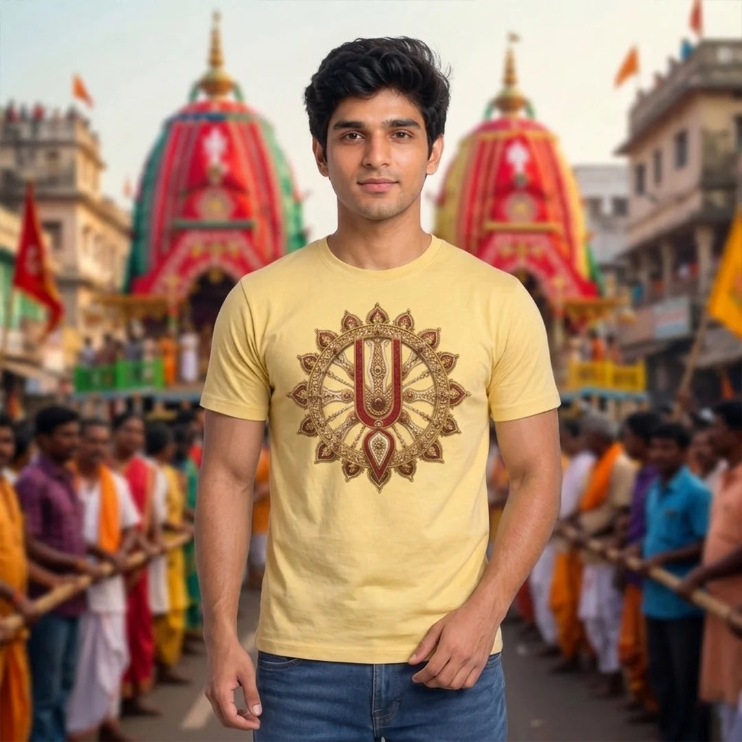 Premium Men's Pure Cotton Jagannath Puri Rath Yatra Graphic T-Shirt