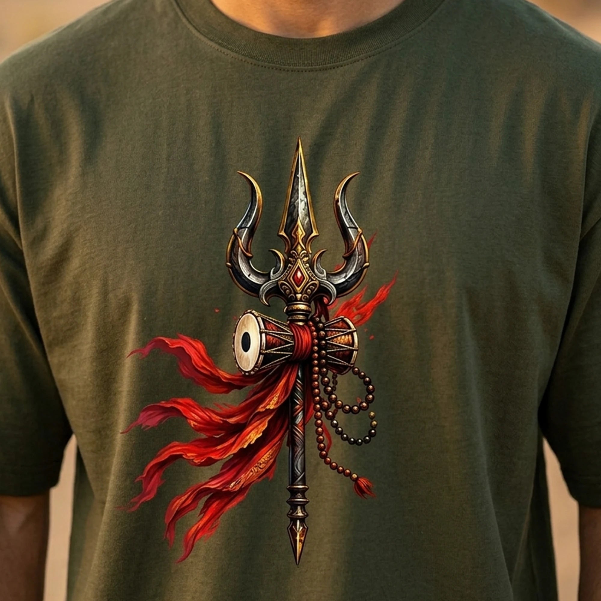 Mahakal Lord Shiva Printed Oversized T-Shirt for Men | Premium 240 GSM Heavyweight Cotton Graphic Streetwear Tee
